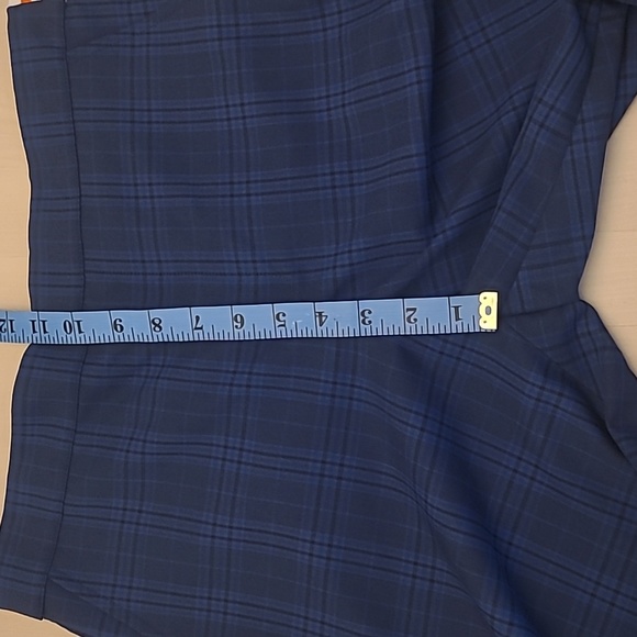 NWT BB Dakota Work it Out Blue Plaid Cropped Pants with Pockets - Picture 12 of 16